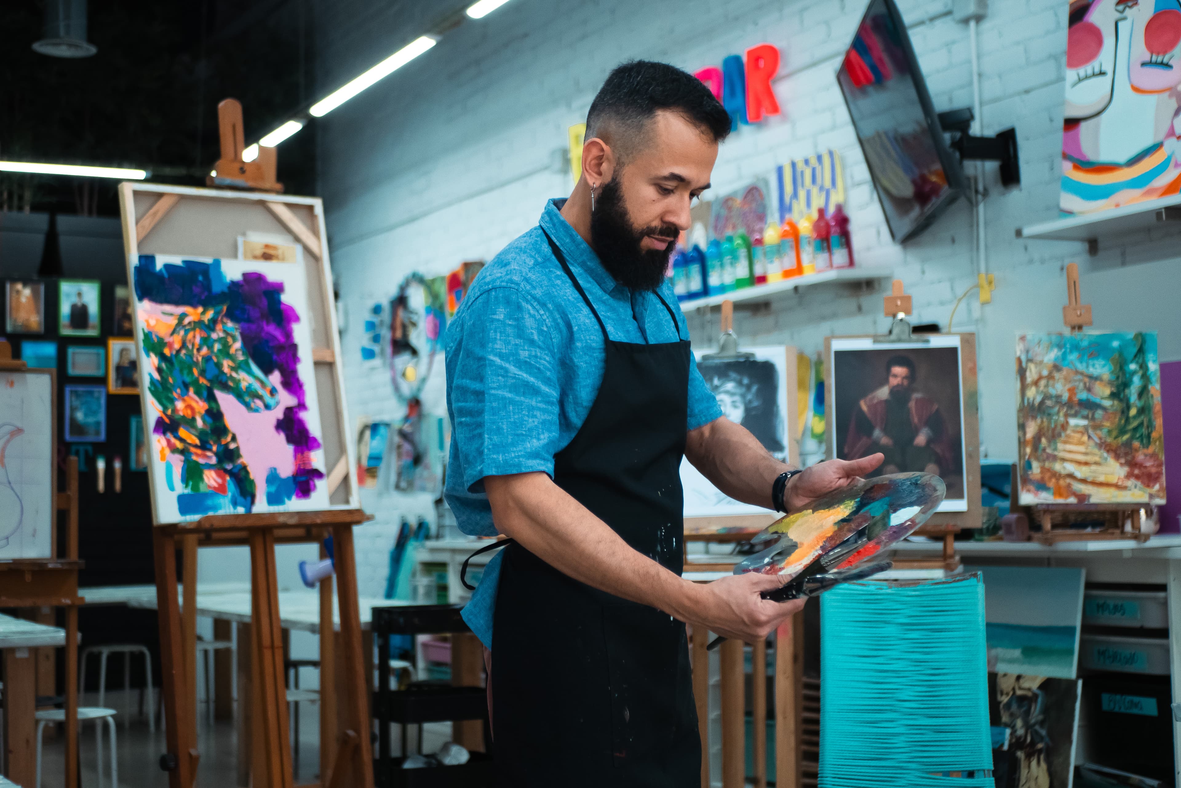 José Centeno en su estudio, Madrid